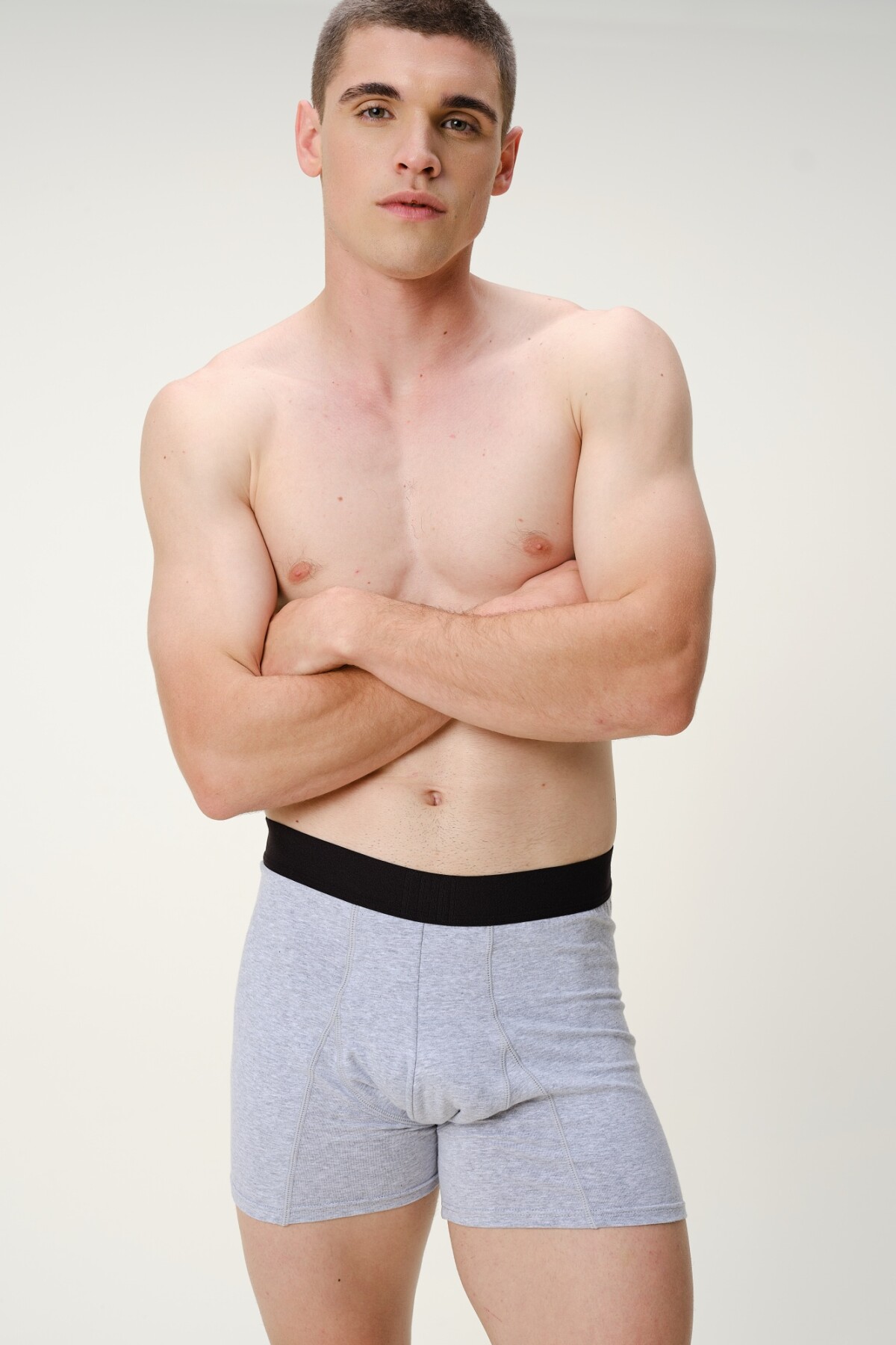 Boxer Algodón Gris Melange