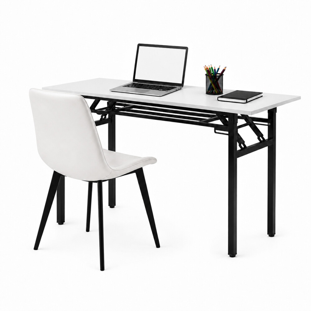 Escritorio Plegable Noffice 120x40 Cm Con Silla Incluida Blanco