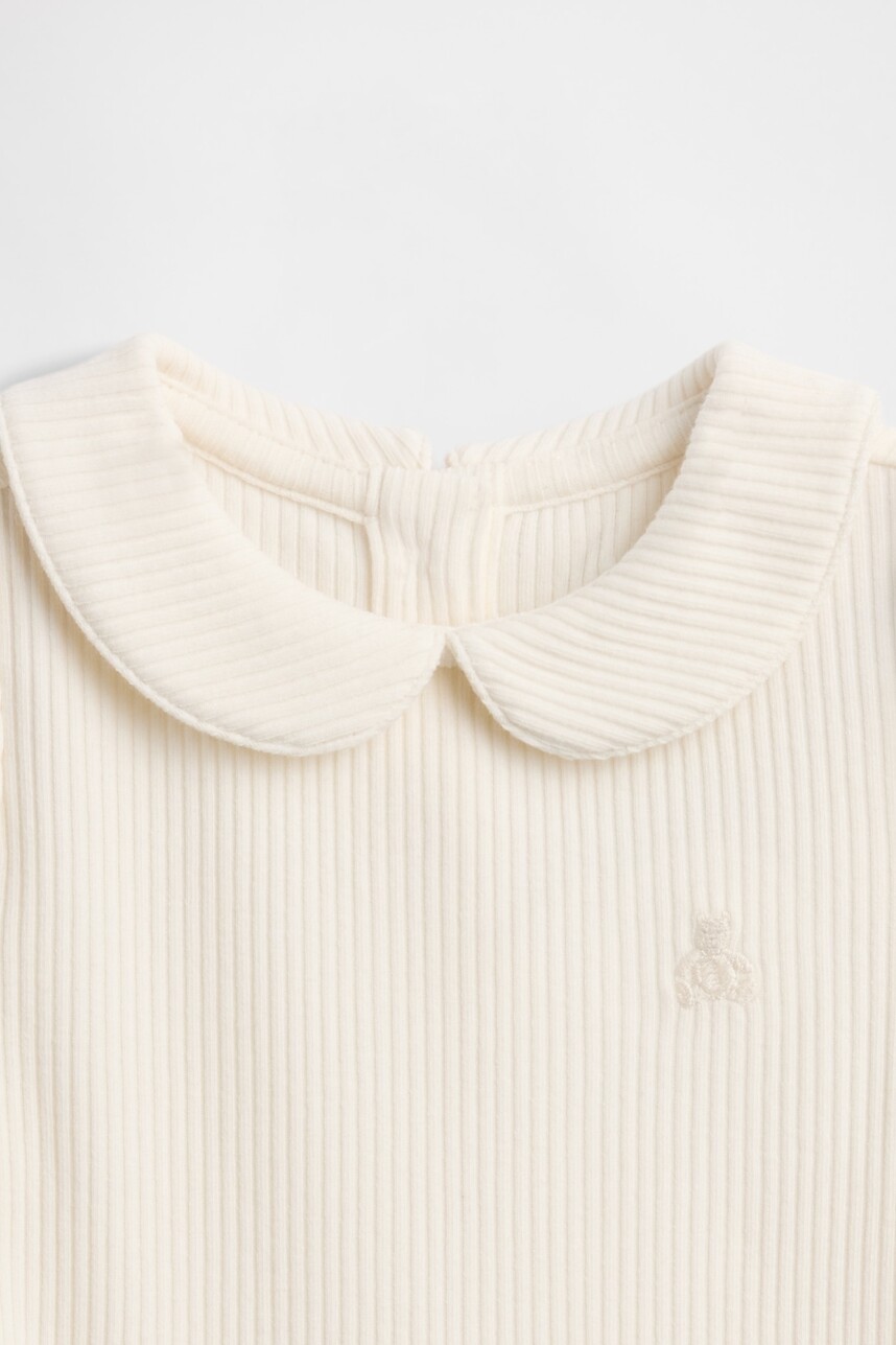 Body Manga Larga Logo Gap Bebé Ivory Frost