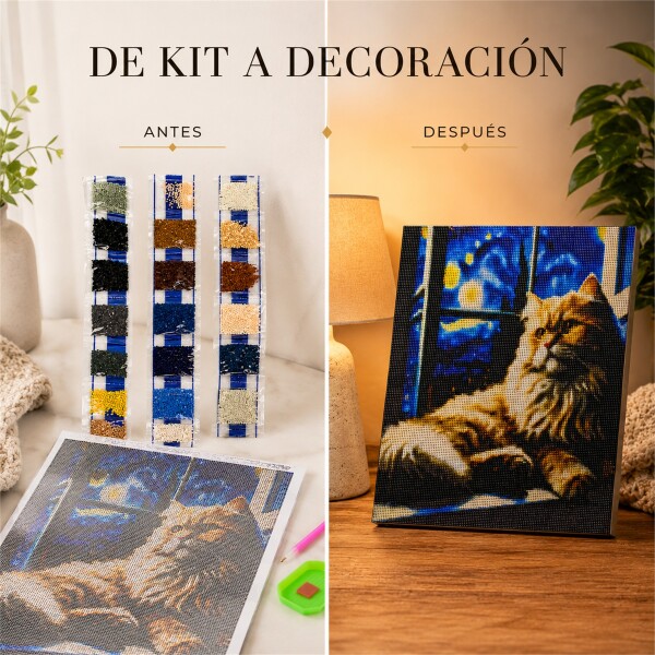 Kit de Pintura Diamante 5D Gatitos 40 x 30 cm DISEÑO 1