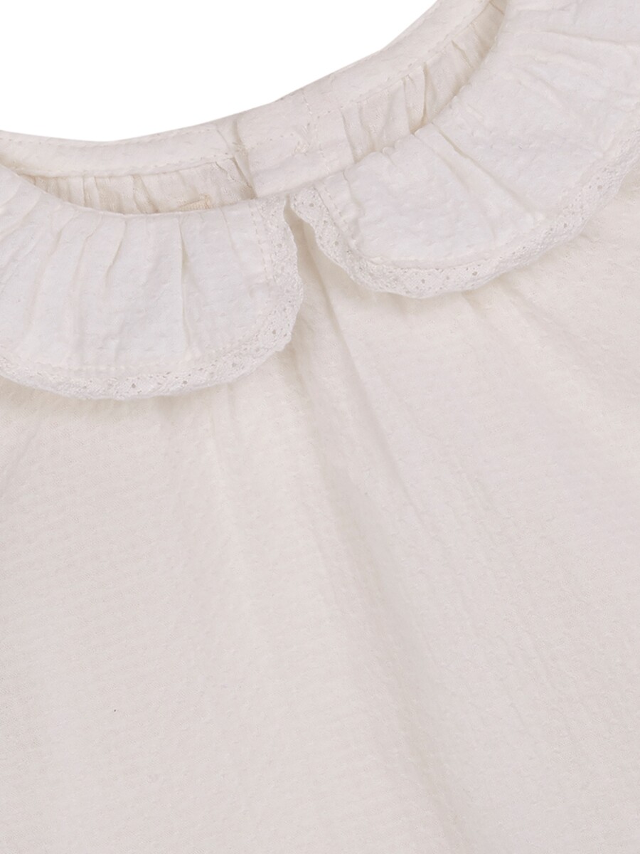 Camisa Bebe Cuello Vol Blanco Roto