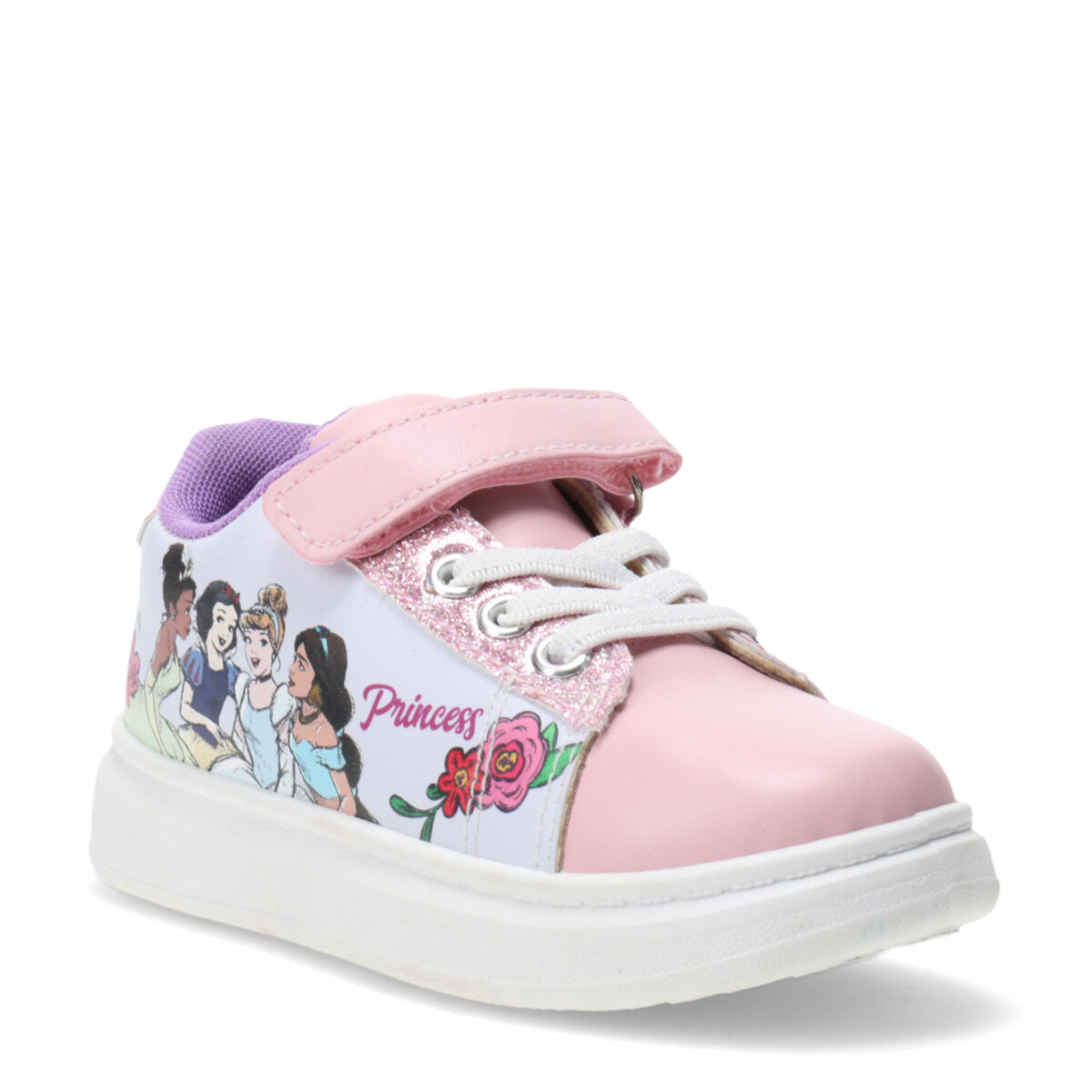 Championes de Niños Disney Princesa c/Velcros - Rosa - Blanco 