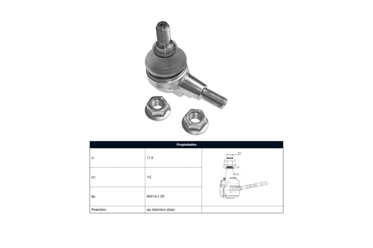 Rotula Del Mercedes Benz E 350 (W212)/E 200 Cgi (W212)/E 300 (W212)/E 250 (W212)/E 250 Cgi (W212) 10-16 Der/Izq Rotula Del Mercedes Benz E 350 (W212)/E 200 Cgi (W212)/E 300 (W212)/E 250 (W212)/E 250 Cgi (W212) 10-16 Der/Izq