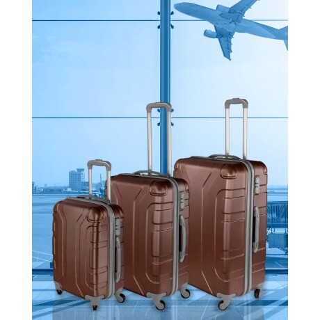 Set de 3 valijas de viaje rígidas Arye con ruedas Marrón