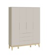 Ropero 4 Puertas 3 Cajones Infantil Eife Arena