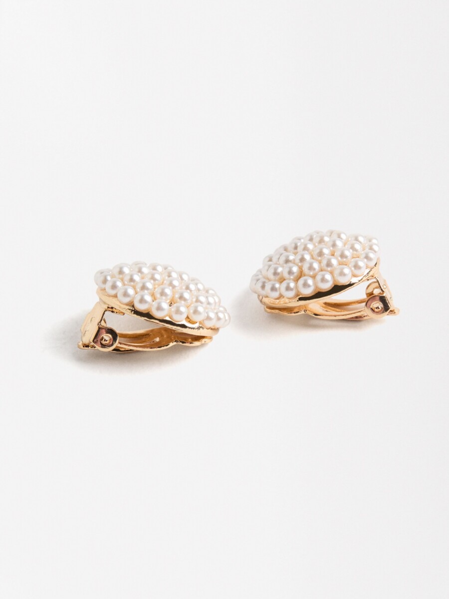 Pendientes Redondos Con Perlas dorado
