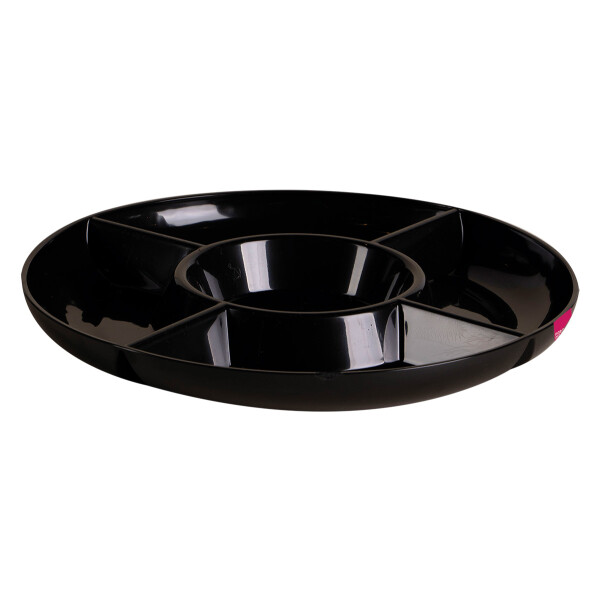 COPETINERO REDONDO CON 5 DIVISIONES LE CHEF NEGRO Ø 33 X 3 CM NEGRO