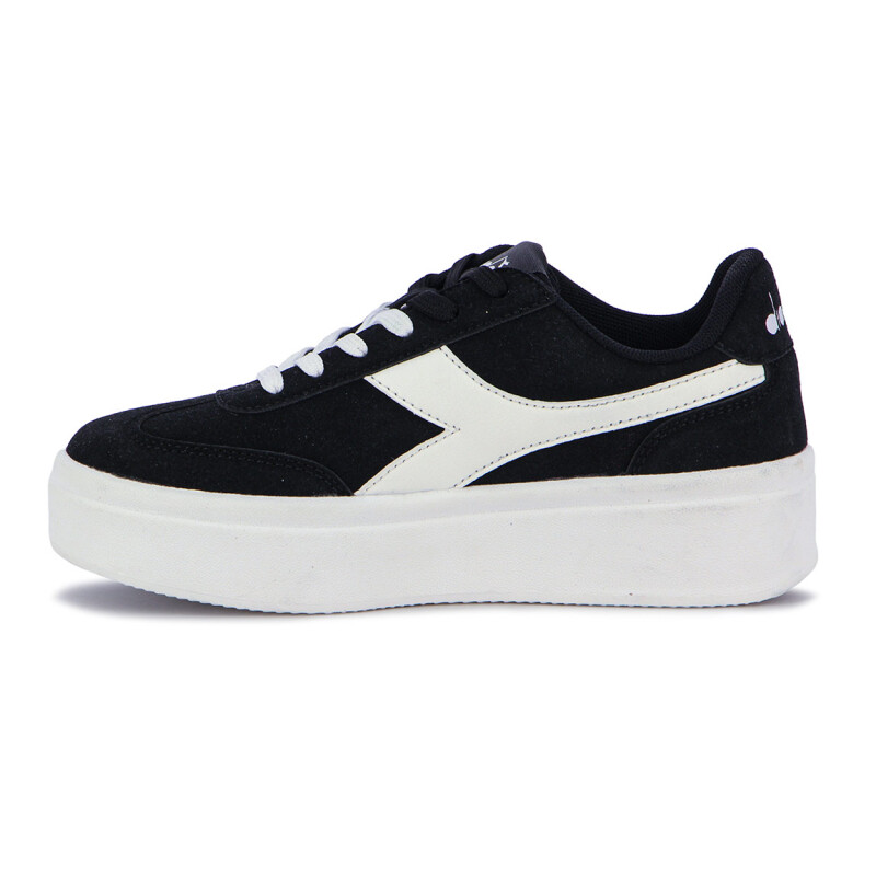 Championes Diadora Plataforma Bamplat Mujer Negro-blanco