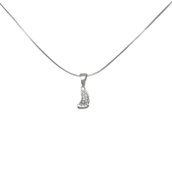 Dije Pie Huella-Plata 925-Zirconia blanca-CP3303 conpiedra