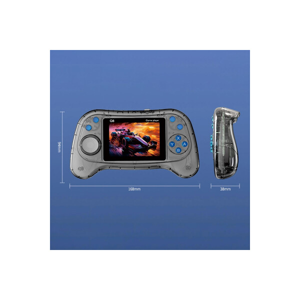Consola retro Q8 con control color gris transparente Consola Retro Q8 Con Control Color Gris Transparente