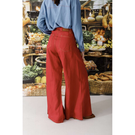 Pantalon Wide Xl Linen Ss26 Cherry