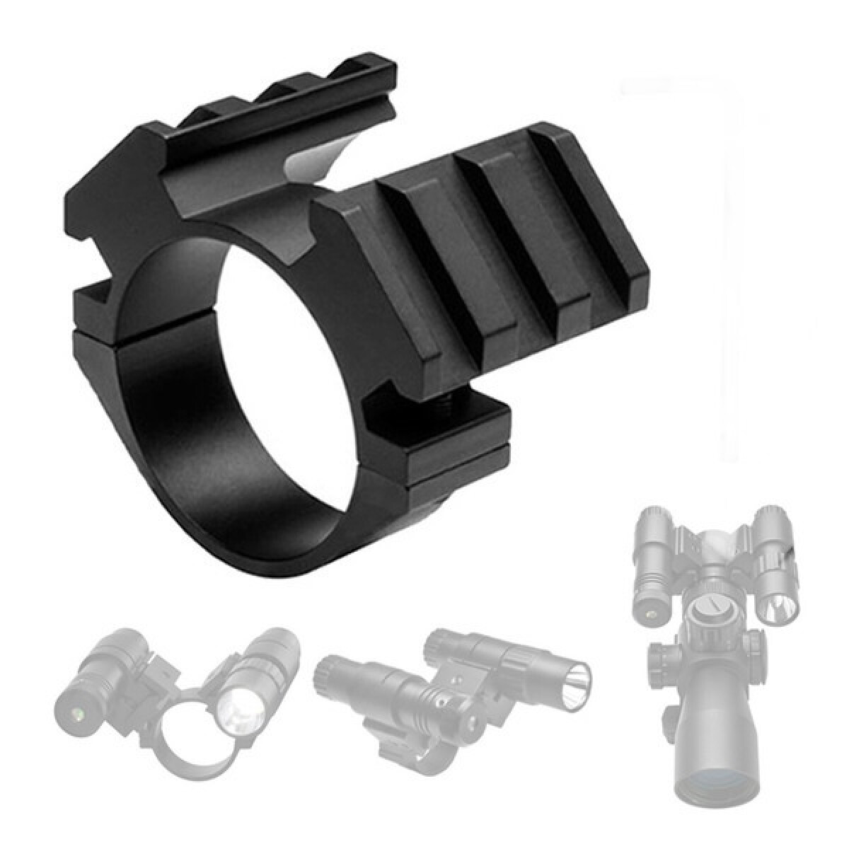 Adaptador riel Weaver doble 30mm - Negro 