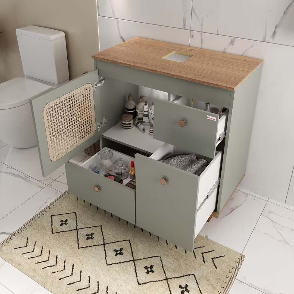 Mueble de baño de Pie Julia Verde con Catedral 78cm sin bacha Mueble De Baño De Pie Julia Verde Con Catedral 78cm Sin Bacha