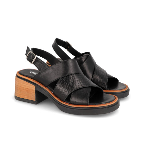 SANDALIAS VENET - CUERO AMBAR NEGRO