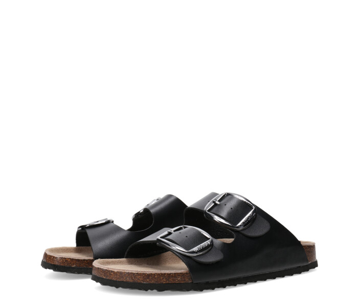 Sandalia de Mujer Miss Carol MANTUA con dos hebillas Negro