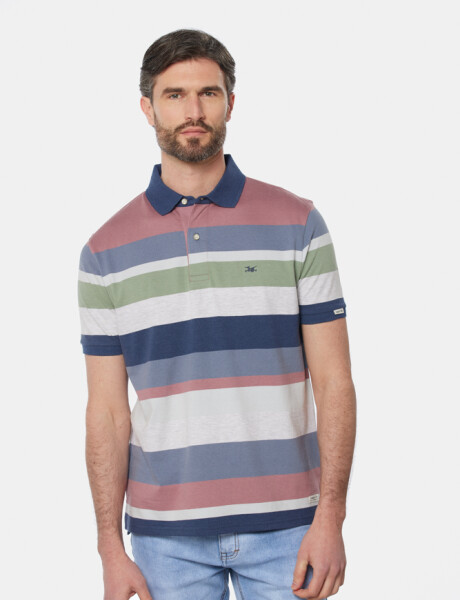 REMERA POLO JERSEY RAYADA Rosado