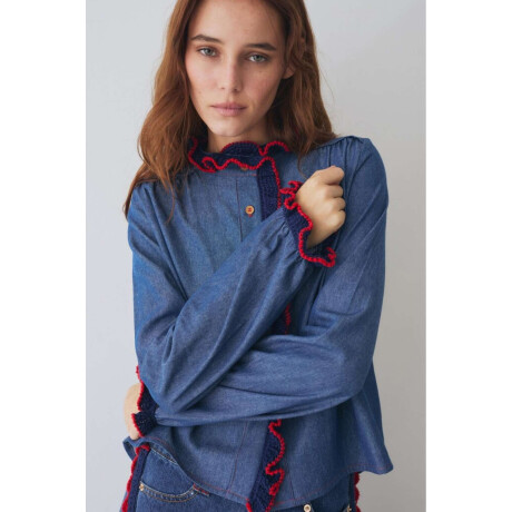 Blusa Swim Jean Crochet Azul