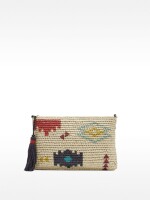 Bolso De Mano De Efecto Rafia Con Estampado Étnico natural