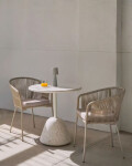 Mesa Saura redonda de exterior de terrazzo blanco Ø 70 cm