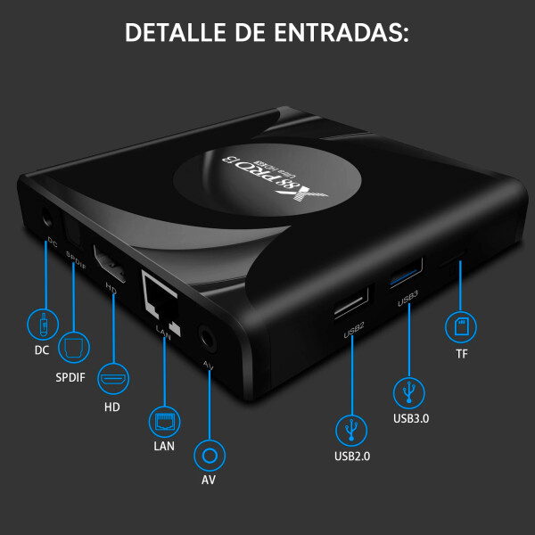 Smart Tv Box Gravity X8 Plus 4k 4/32 Gb + Mini Teclado Inalámbrico COMBO TV BOX X88PRO 4/32 + TECLADO SMART