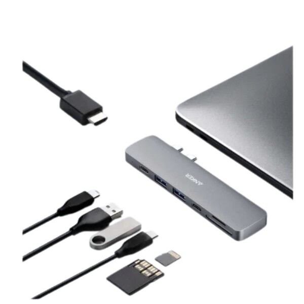 Adaptador Anker Hub Usb -C 7 in 2 P/ MACBOOK A8354HA1 Adaptador Anker Hub Usb -C 7 in 2 P/ MACBOOK A8354HA1