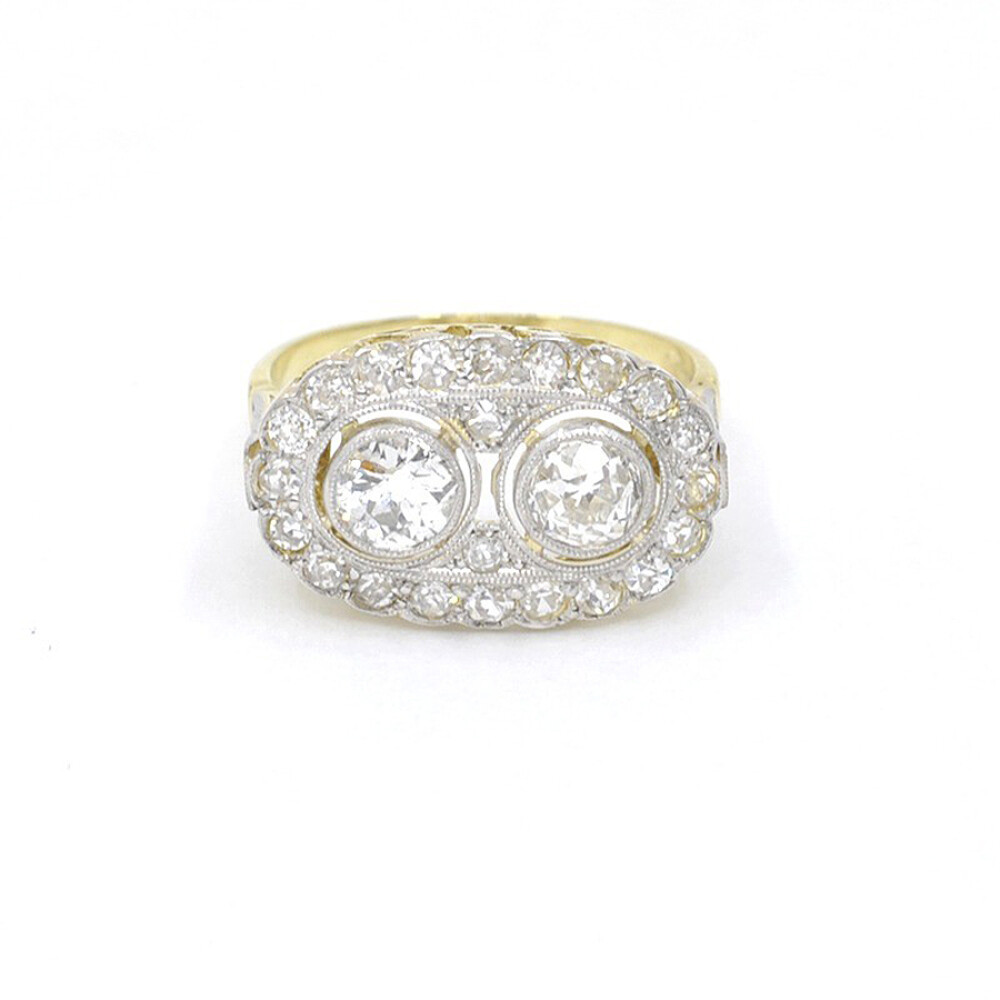 Anillo Antiguo En Oro 18K Y Brillantes Anillo Antiguo En Oro 18K Y Brillantes