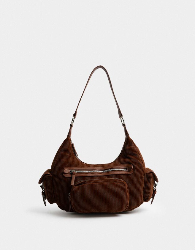 Bandoleras Bandolera Multipocket Corderoy Chocolate - Marron Chocolate