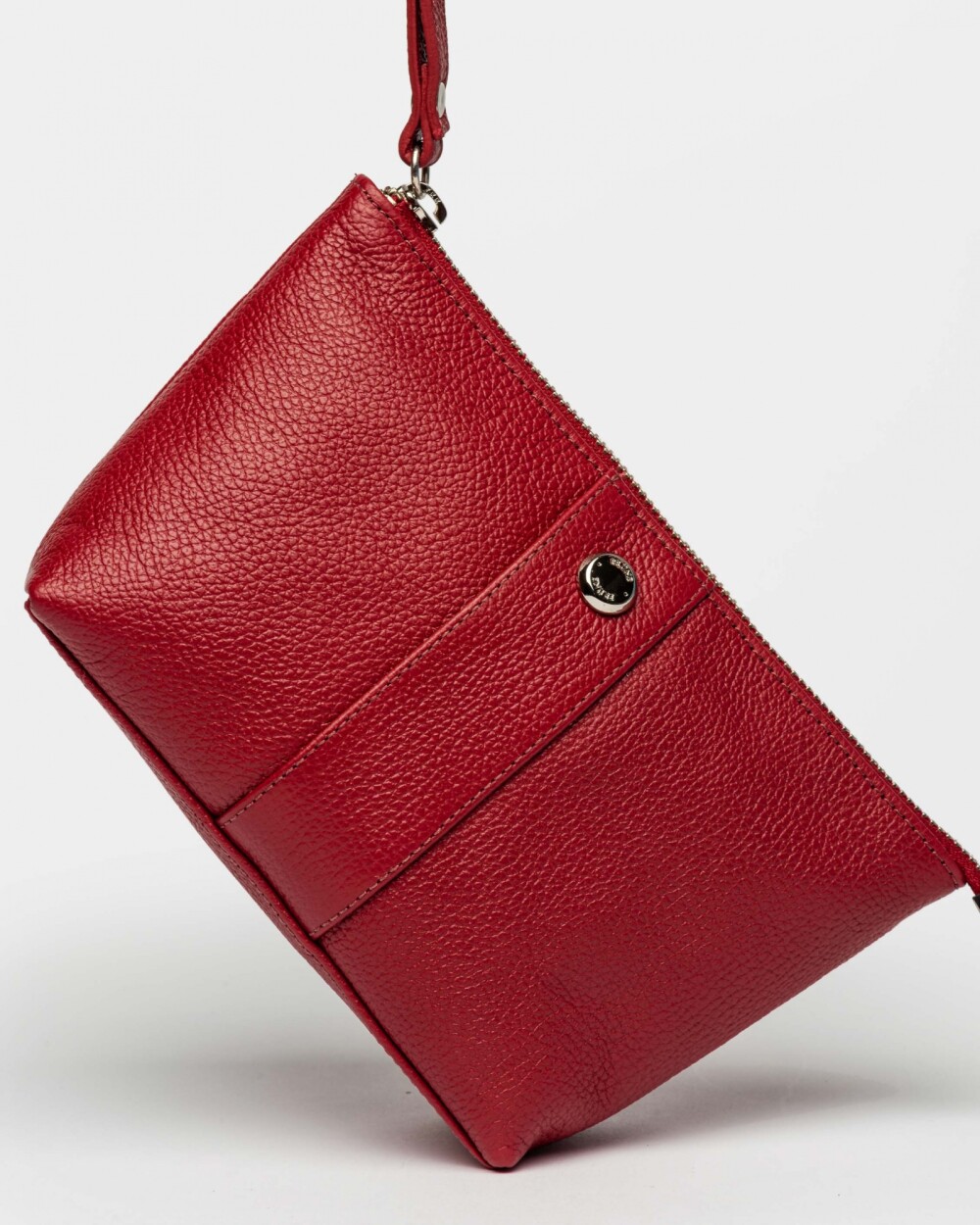 Porta cosméticos Belle en cuero graneado Rojo