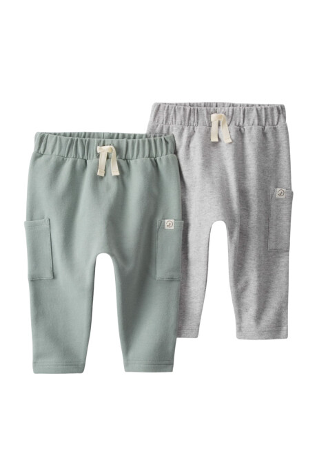 Pack dos pantalones de algodón orgánico Sin color
