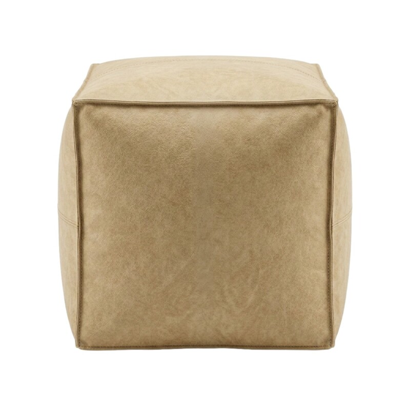 PUFF CUAD SIMIL CUERO BEIGE CL 45X45X40CM Unica