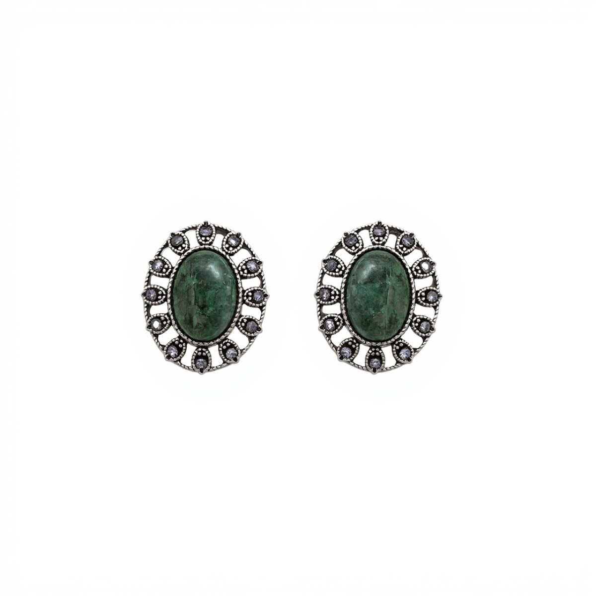 Caravanas pendientes Vintage - Plata 925 - Peridoto y marquesita -CA3930 - conpiedra 