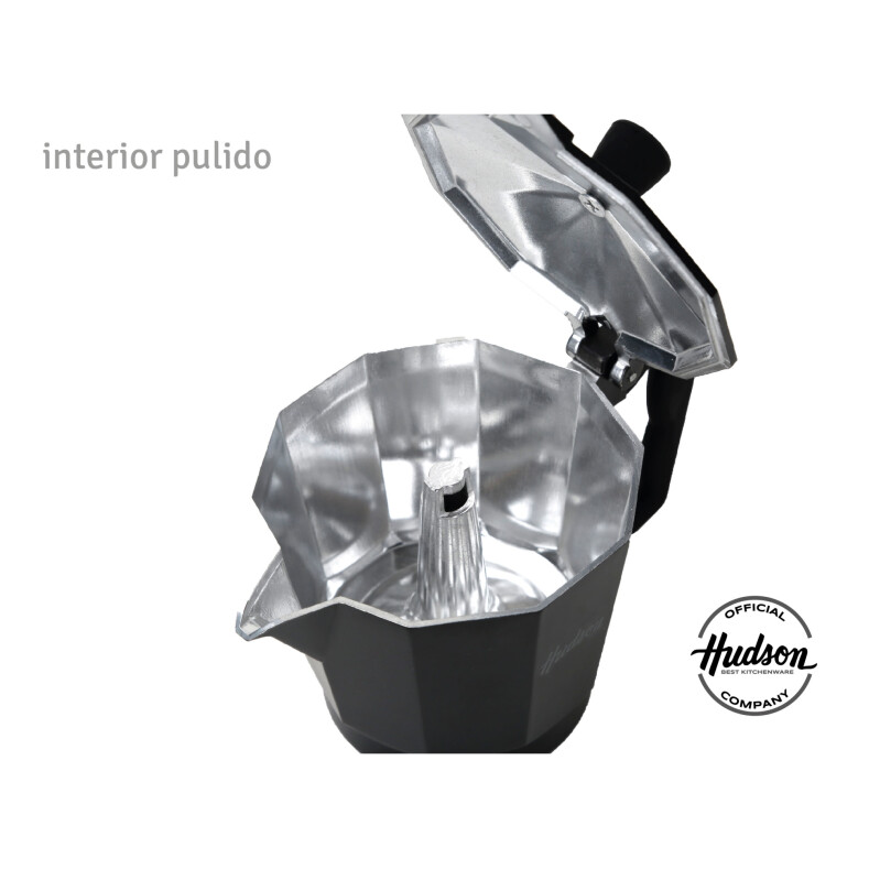 Cafetera De Aluminio Black Italiana Inducción Linea Hudson Cafetera De Aluminio Black Italiana Inducción Linea Hudson