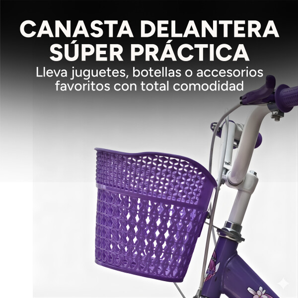 Bicicleta infantil Shengdi Rodado 16 Canasto Parrilla Hadas Violeta 1