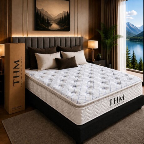 Sommier Extra King HAMPTONS Hybrid Rhenium Negro