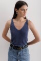 Musculosa Sira Azul Lurex
