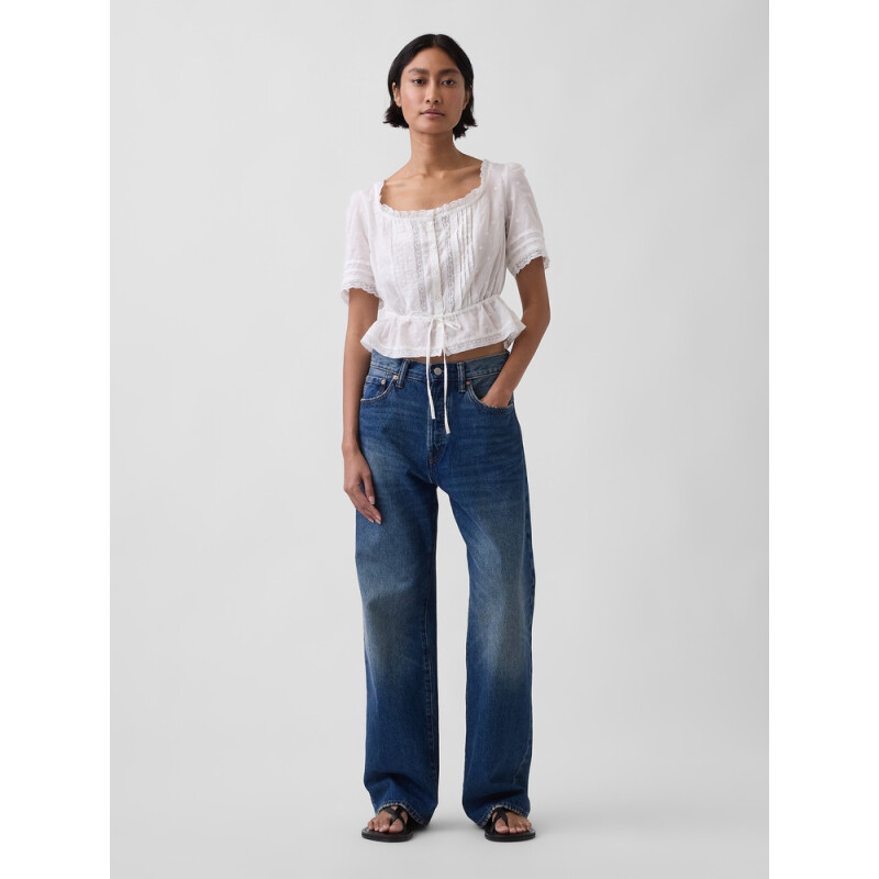 SS LACE TRIM SCOOP NK TOP NEW OFF WHITE
