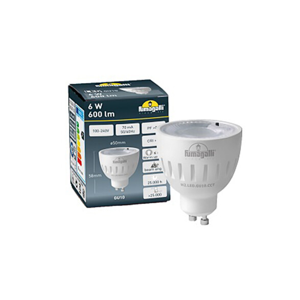 Lámpara LED GU10 6W tonalidad seteable 600Lm FL0804X