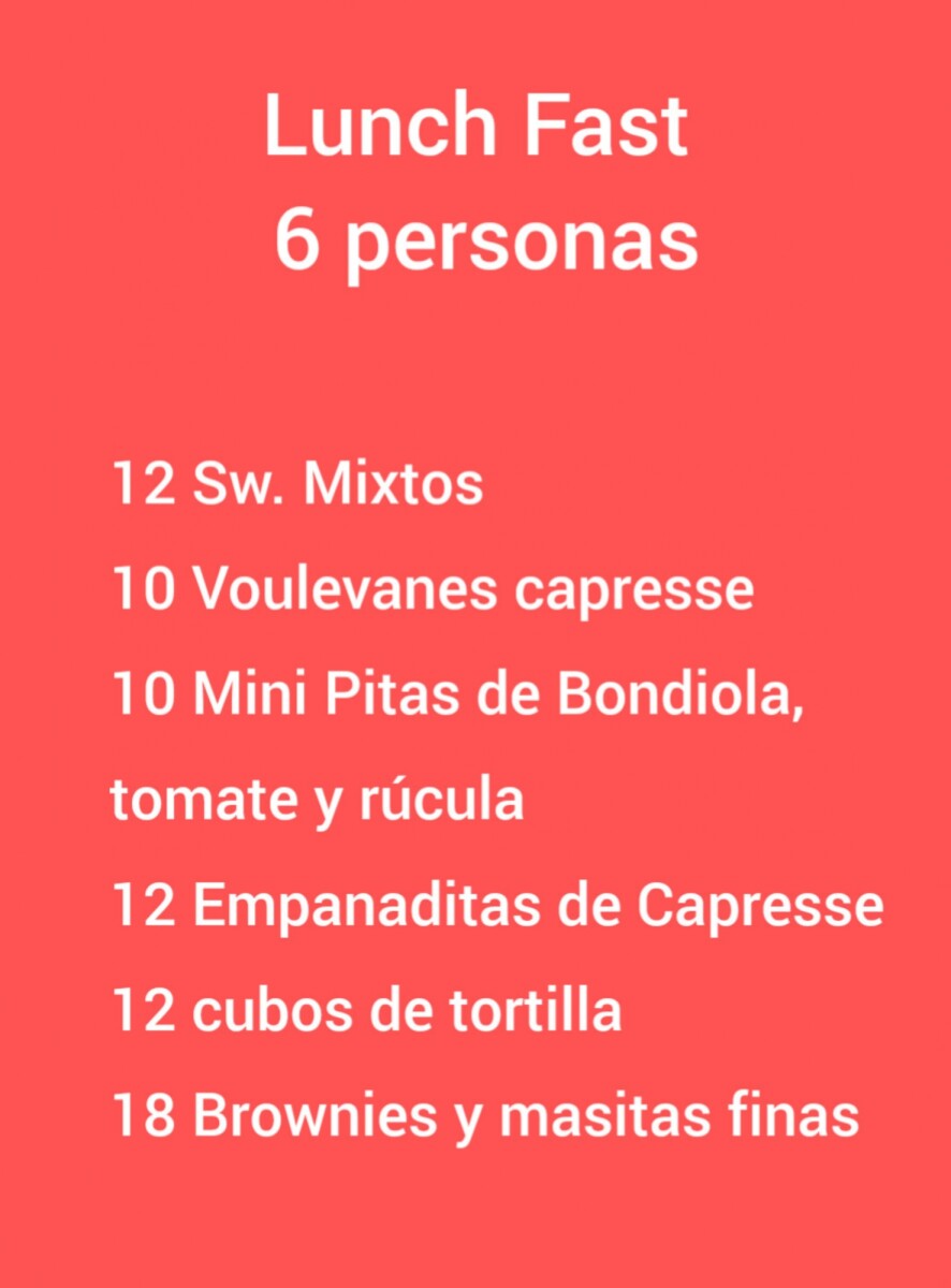 Lunch simple 6 personas 