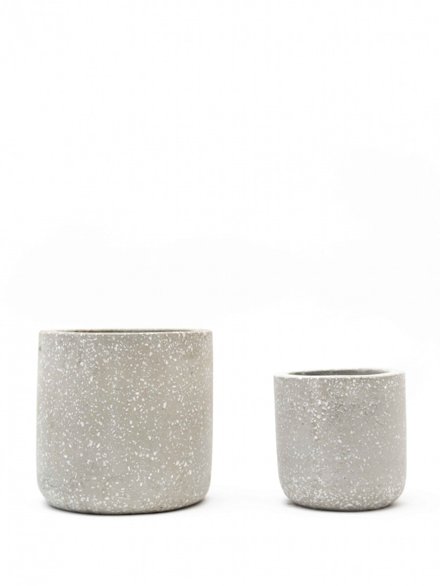 SET 2 MACETAS TERRAZO GRIS CLARO