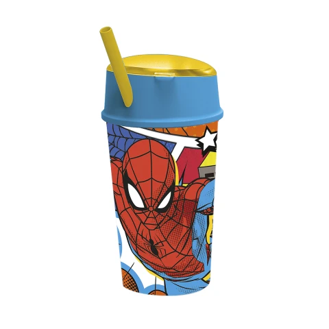 Vaso 2 en 1 Spiderman, Pote + vaso de 400 ml U
