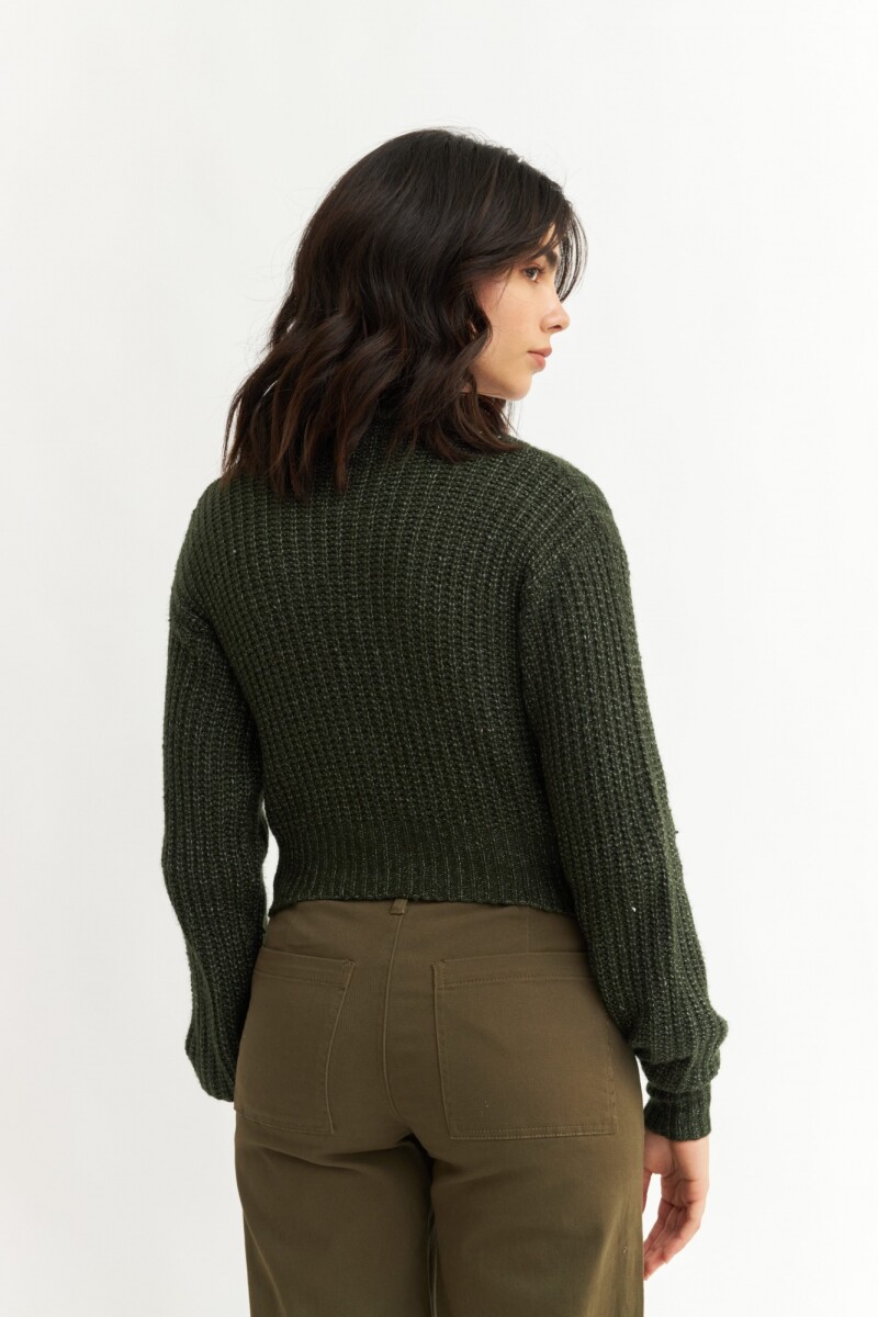 Cardigan con manga balloon VERDE OLIVA