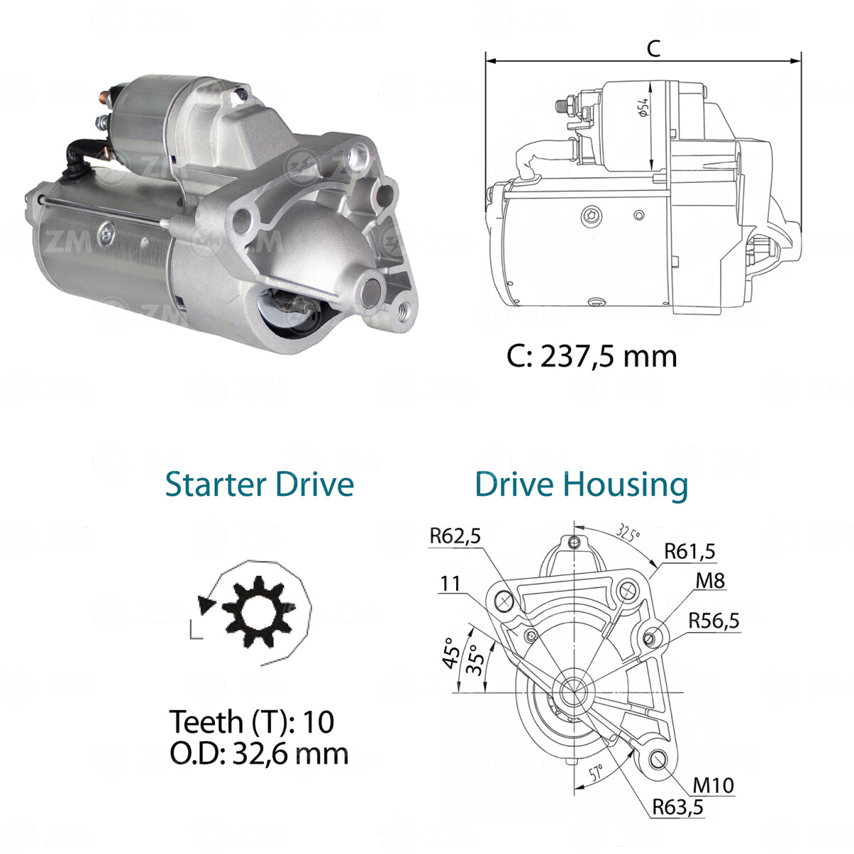 ARRANQUE RENAULT MASTER 12V 10D ZM 