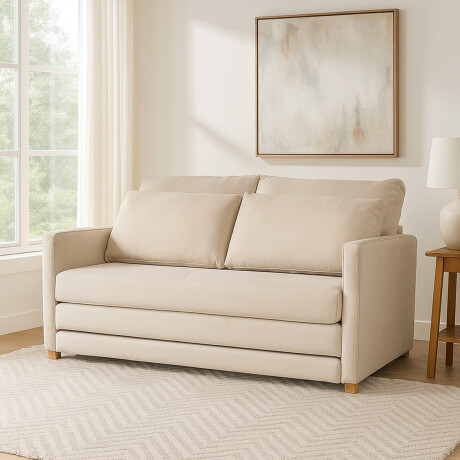 Sofá Cama Niki - Tela Microfibra 9901 (Soft Beige)