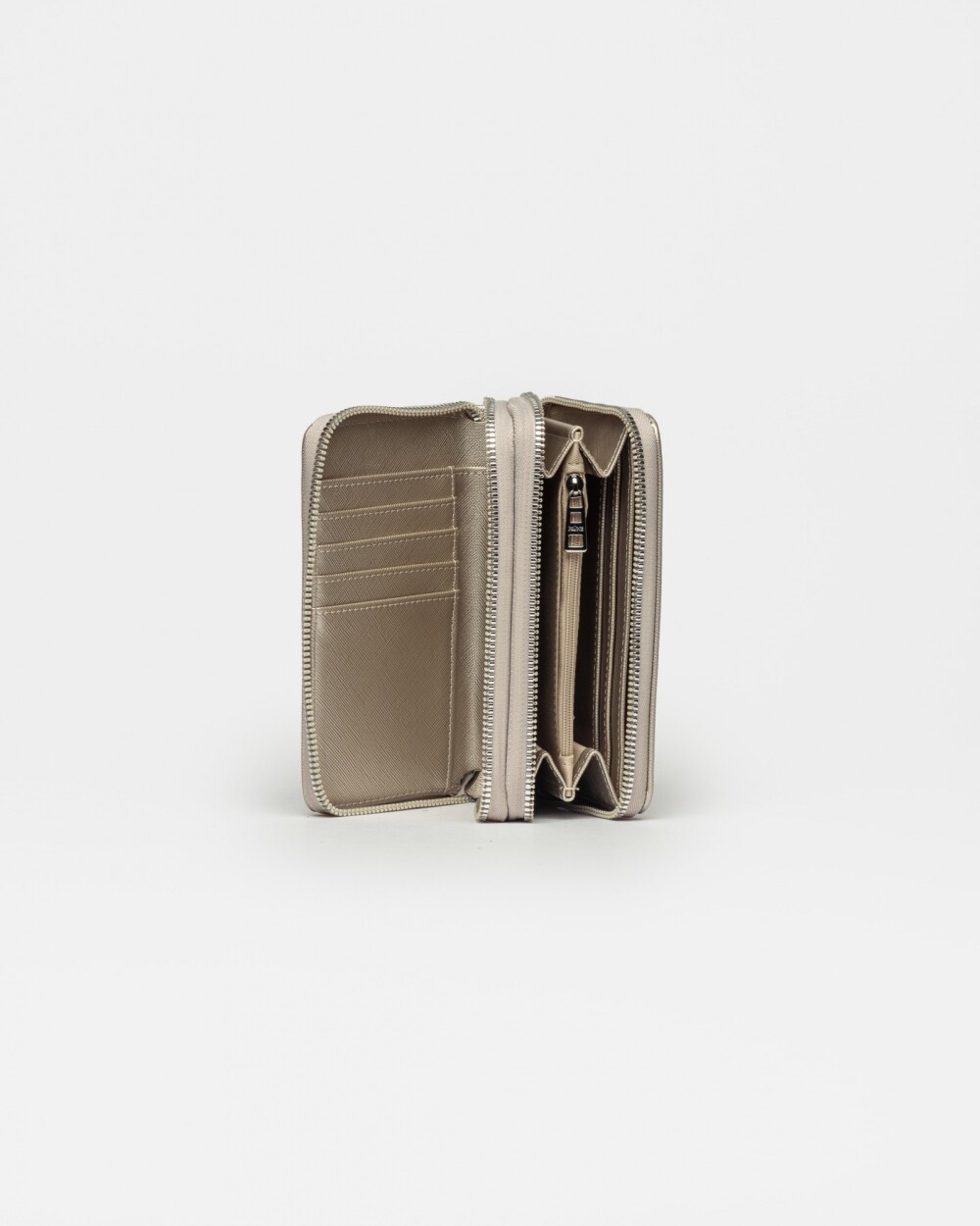 Billetera Penny en efecto cuero Plata Negro