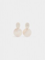 Pendientes De Concha Circular blanco