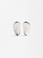 Pendientes Abstractos Con Relieve plateado