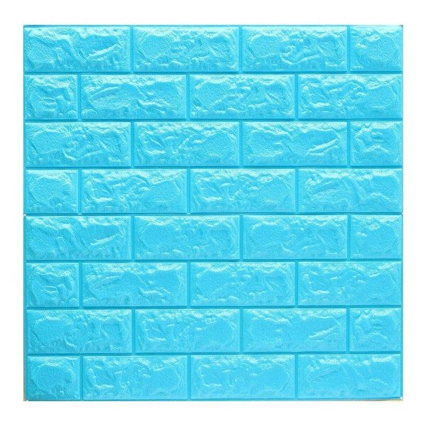 Revestimiento Pared Adhesivo Fácil Colocación Piedra X20 Un Variante Color Celeste