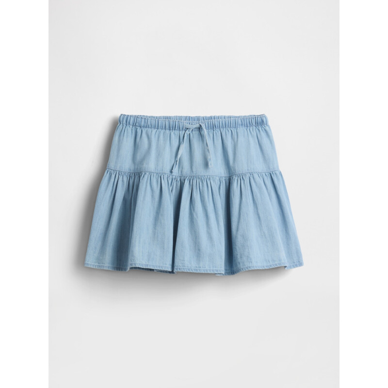 FLOUNCE DNM SKORT LIGHT WASH