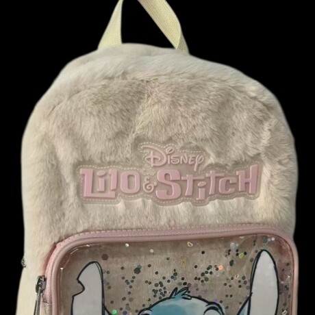 Mochila Peluda Disney DLS7325 Stitch Universo Binario BEIGE