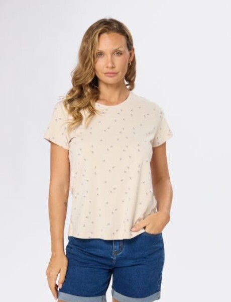 REMERA ESTAMPADA Beige